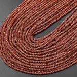 Micro Faceted Goldstone Sandstone Rondelle Beads 3mm 15.5" Strand