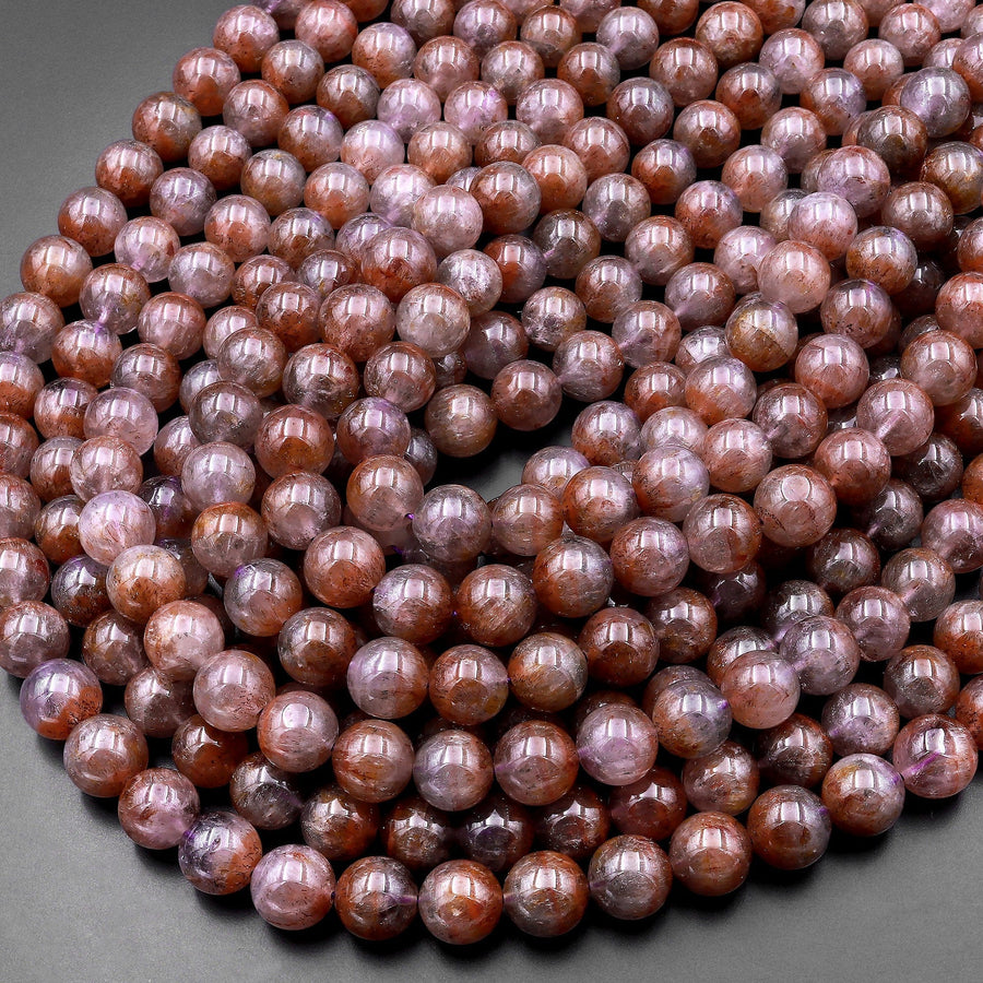 Rare Natural Auralite 23 Cacoxenite Gemstone 7mm 8mm 9mm 10mm 12mm 13mm Round Beads Powerful Healing Oldest Crystal 15.5" Strand