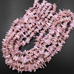 Large Long Natural Kunzite Freeform Chip Nugget Spike Beads 15.5" Strand