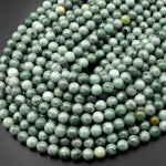 Natural Burma Green Jade 4mm 6mm 8mm 10mm Round Beads 15.5" Strand