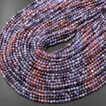 AAA Rare Natural Sunstone Iolite Faceted 3mm Round Beads 15.5" Strand
