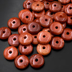 AAA Natural Red Fossil Coral Donut Bead Pendant 15mm