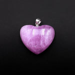 AAA Natural Kunzite Pendant Puffy Heart Gemstone Focal Bead