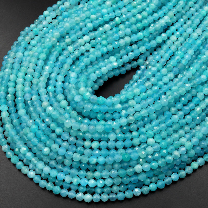 AAA Peruvian ite 4mm Faceted Round Beads Natural Aqua Blue Gemst –  Intrinsic Trading