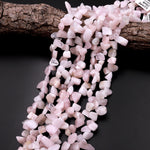 Natural Kunzite Light Pink Freeform Chip Nugget Spike Beads 15.5" Strand