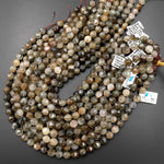 AAA Natural Green Brown Tourmaline Rutile Quartz Double Hearted Star Cut Faceted 10mm Rounded Beads 15.5" Strand
