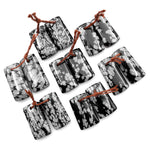 Drilled Natural Snowflake Obsidian Earring Pair Matched Rectangle Gemstone Cabochon Beads 20mm