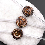 AAA Natural Bronze Mother of Pearl Hand Carved Rose Flower Gemstone Beads 8mm 10mm