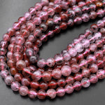 Rare Natural Auralite 23 Cacoxenite Gemstone 5mm 6mm Round Beads Powerful Healing Oldest Crystal 15.5" Strand