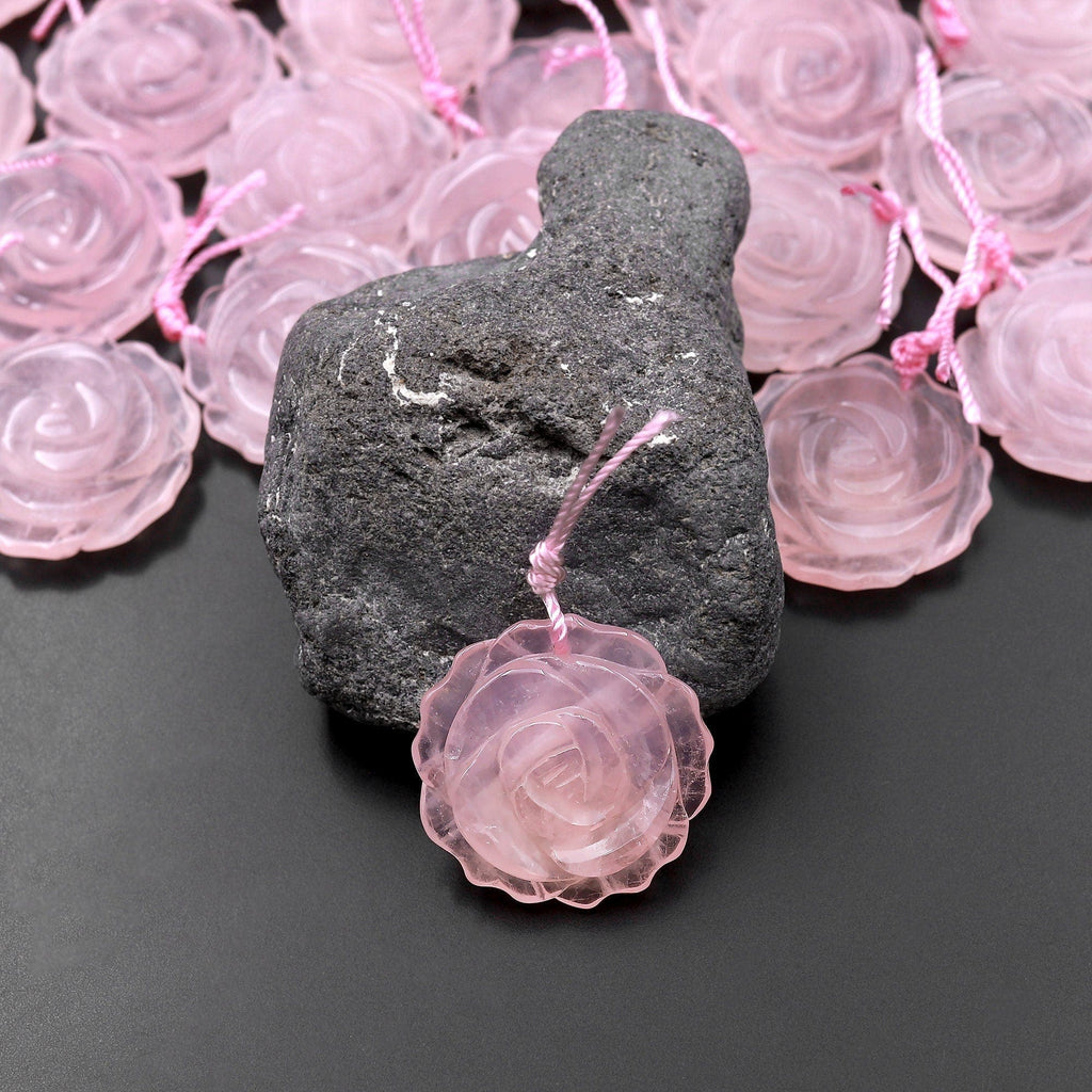 Real Rose Quartz Stone Pendant | Kalyanastrogems