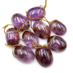 Super 7 Crystal Element Natural Phantom Amethyst Cacoxenite Domed Oval Top Side Drilled Focal Bead Pendant