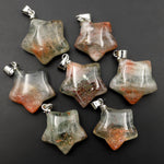 Extremely Rare! Natural Green Orange Arusha Sunstone Star Pendant