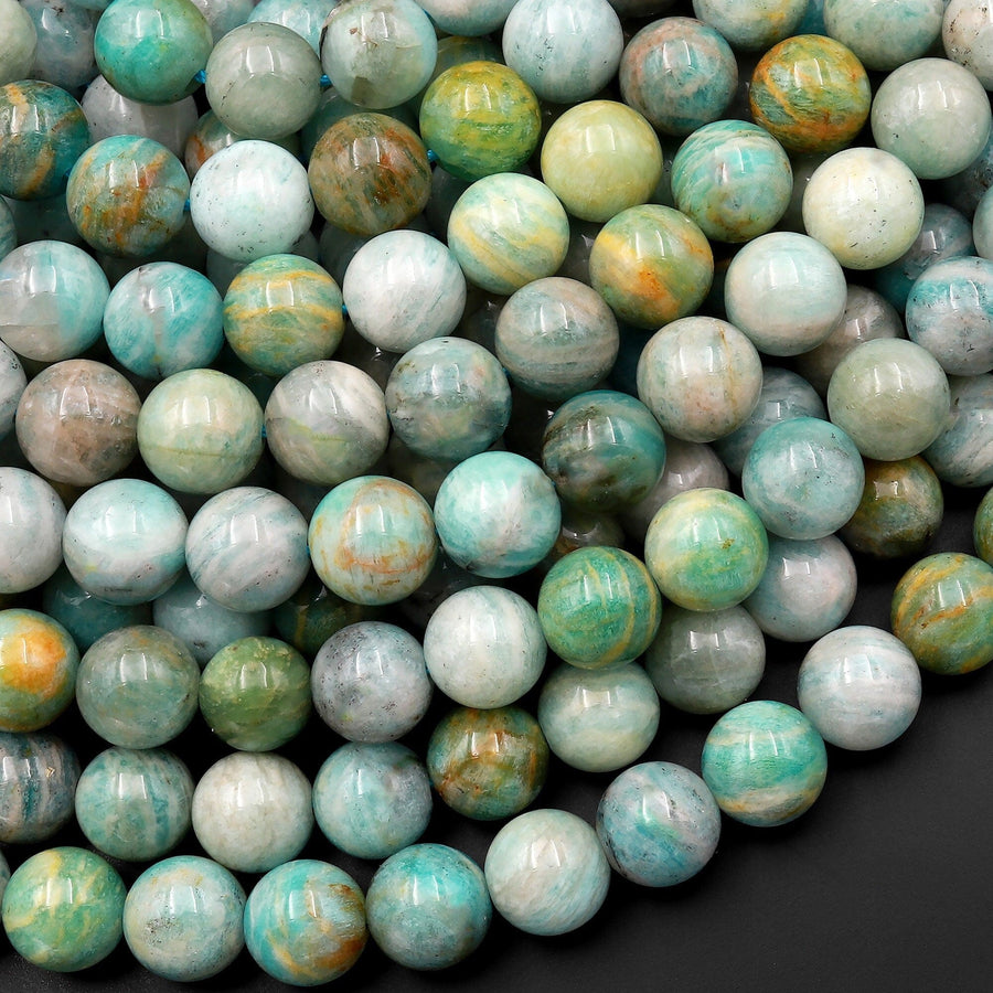 Natural Russian Amazonite Beads 6mm 8mm Round Beads 15.5" Strand