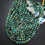 AA Natural African Turquoise 4mm 6mm 8mm Round Beads High Quality Natural Turquoise Gemstone Lots of Blues Greens 15.5" Strand