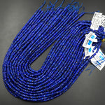 AAA Faceted Natural Blue Lapis Lazuli Rondelle Beads 4mm 15.5" Strand