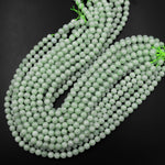 AAA Natural Burma Jade Beads 8mm Round Real Genuine Soft Green Jade Gemstone 15.5" Strand