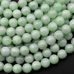 AAA Natural Burma Jade Beads 8mm Round Real Genuine Soft Green Jade Gemstone 15.5" Strand