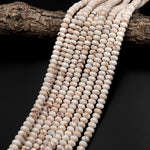 Rare Natural White Variscite 6mm and 8mm Rondelle Beads Real Genuine Gemstone 15.5" Strand