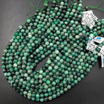 AA Real Genuine 100% Natural Green Emerald 6mm 8mm Round Beads Gemstone May Birthstone 15.5" Strand