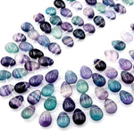 Natural Green Purple Fluorite Teardrop Beads 14x10mm Good for Earring Making 15.5" Strand