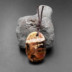 Natural Madagascar Petrified Wood Oval Pendant Bead Drilled Gemstone