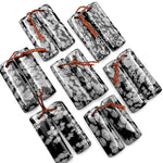 Drilled Natural Snowflake Obsidian Earring Pair Matched Rectangle Gemstone Cabochon Beads 30mm