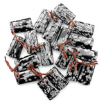 Drilled Natural Snowflake Obsidian Earring Pair Matched Rectangle Gemstone Cabochon Beads 20mm