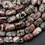 Natural Mexican Red Snowflake Obsidian Beads Freeform Long Rectangle Nuggets 15.5" Strand