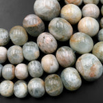 Large Graduated Real Genuine Natural Soft Blue Aquamarine Thick Rondelle Beads Ready for Statement Necklace 15.5" Strand