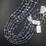 Center Drilled Natural Blue Kyanite Freeform Oval Spike Beads Center Drilled 15.5" Strand