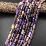 Natural Purple Charoite Tube Beads Gemstone 15.5" Strand