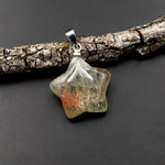 Extremely Rare! Natural Green Orange Arusha Sunstone Star Pendant