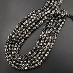 Tibetan Agate 8mm Round Beads Dzi Agate Eye Mala Antique Boho Beads 15.5" Strand