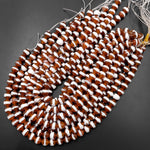 Tibetan Agate 10mm Round Beads Dzi Agate Orange Etched Line Ring Mala Antique Boho Beads 15.5" Strand