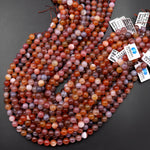 Rare Natural Swazi African Red Agate Round Beads 6mm 8mm 10mm from Mozambique 15.5" Strand