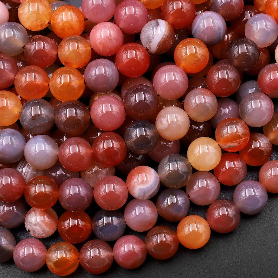 Rare Natural Swazi African Red Agate Round Beads 6mm 8mm 10mm from Mozambique 15.5" Strand