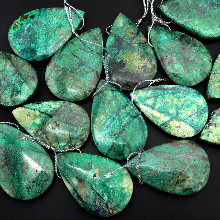 From the Old Arizona Copper Mine~ Natural Chrysocolla Teardrop Pendant