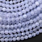 AAA Icy Natural Blue Lace Agate Beads 6mm Round Beads 15.5" Strand