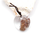 Natural Lodalite Phantom Quartz Heart Pendant Gemstone Focal Bead