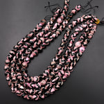 Tibetan Agate 10mm Round Beads Dzi Agate Pink Etched Line Ring Mala Antique Boho Beads 15.5" Strand
