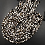 Tibetan Agate 10mm Round Beads Dzi Agate Grayish Brown Mala Antique Boho Beads 15.5" Strand