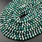 Tibetan Agate 6mm Round Beads Dzi Agate Green Line Ring Mala Antique Boho Beads 15.5" Strand