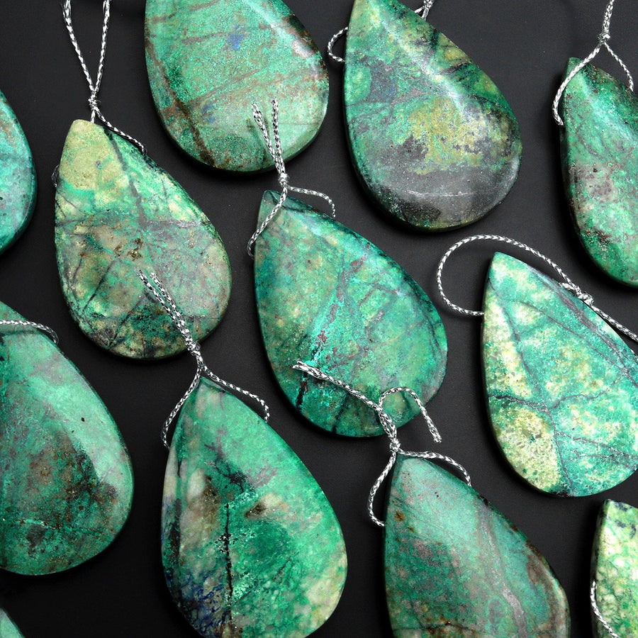 From the Old Arizona Copper Mine~ Natural Chrysocolla Teardrop Pendant