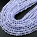 AAA Icy Natural Blue Lace Agate Beads 6mm Round Beads 15.5" Strand
