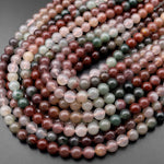 Natural African Phantom Agate 8mm Round Beads Translucent Mauve Red Pink Green Agate 15.5" Strand