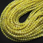 Natural Lemon Jade Round Beads 6mm 15.5" Strand