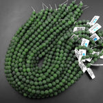 Matte Green Taiwan Jade Smooth Round 4mm 6mm 8mm 10mm Beads 15.5" Strand