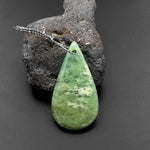 Natural Australian Green Chrysoprase Pendant Teardrop Drilled Gemstone Focal Bead