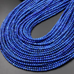 AAA+ Natural Denim Blue Lapis 3mm Smooth Round Beads 15.5" Strand