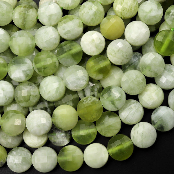 Natural 8mm 10mm 12mm Faceted Green Jade Round Gemstone Loose Beads – 15 Inch Strand – AAA Quality